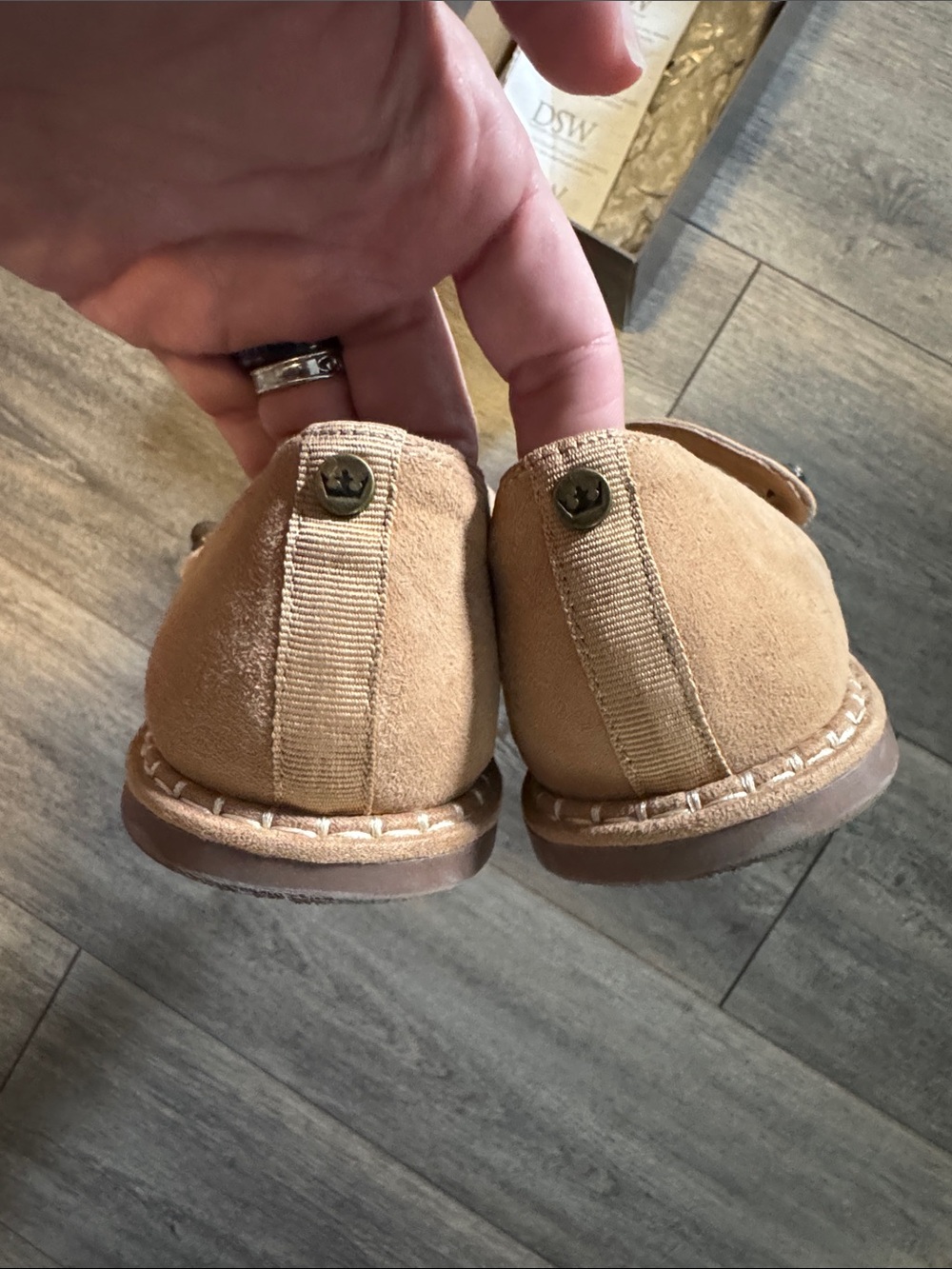 Crown Vintage Suede Mary Jane Flats in Beige - Picture 9 of 10